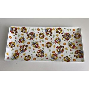 Disney Mickey & Minnie Mouse Serving Tray Platter Fall Pumpkin Thanksgiving NEW